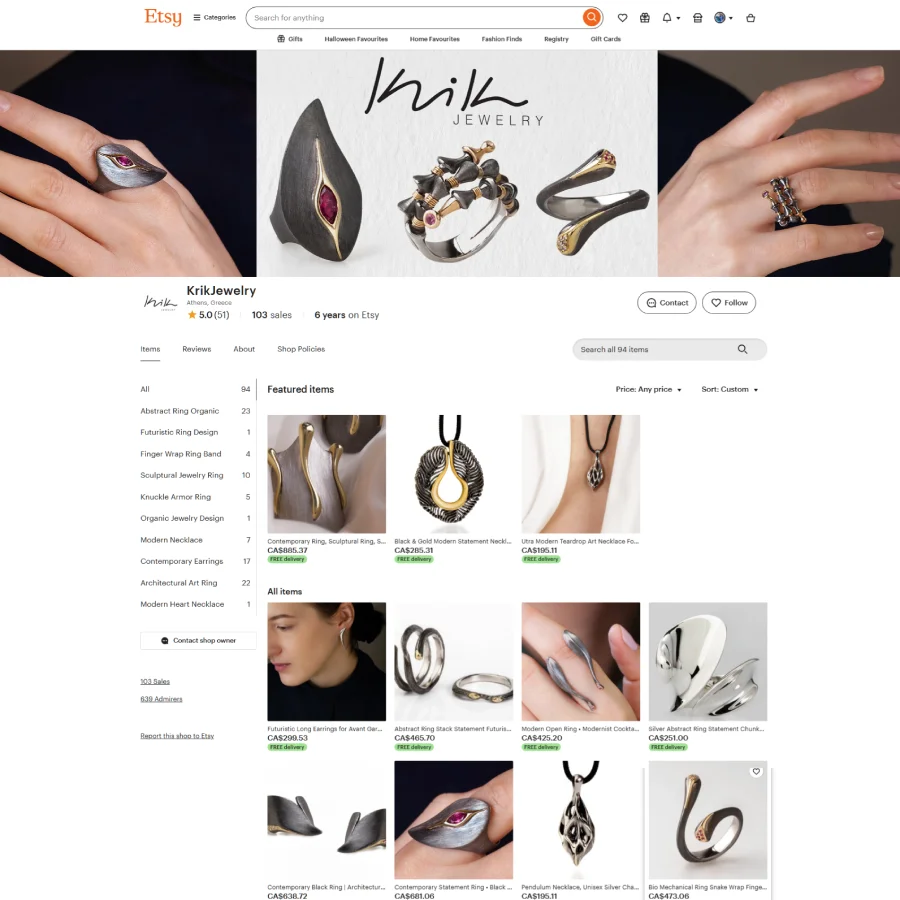 υπηρεσίες δημιουργίας καταστήματος Etsy